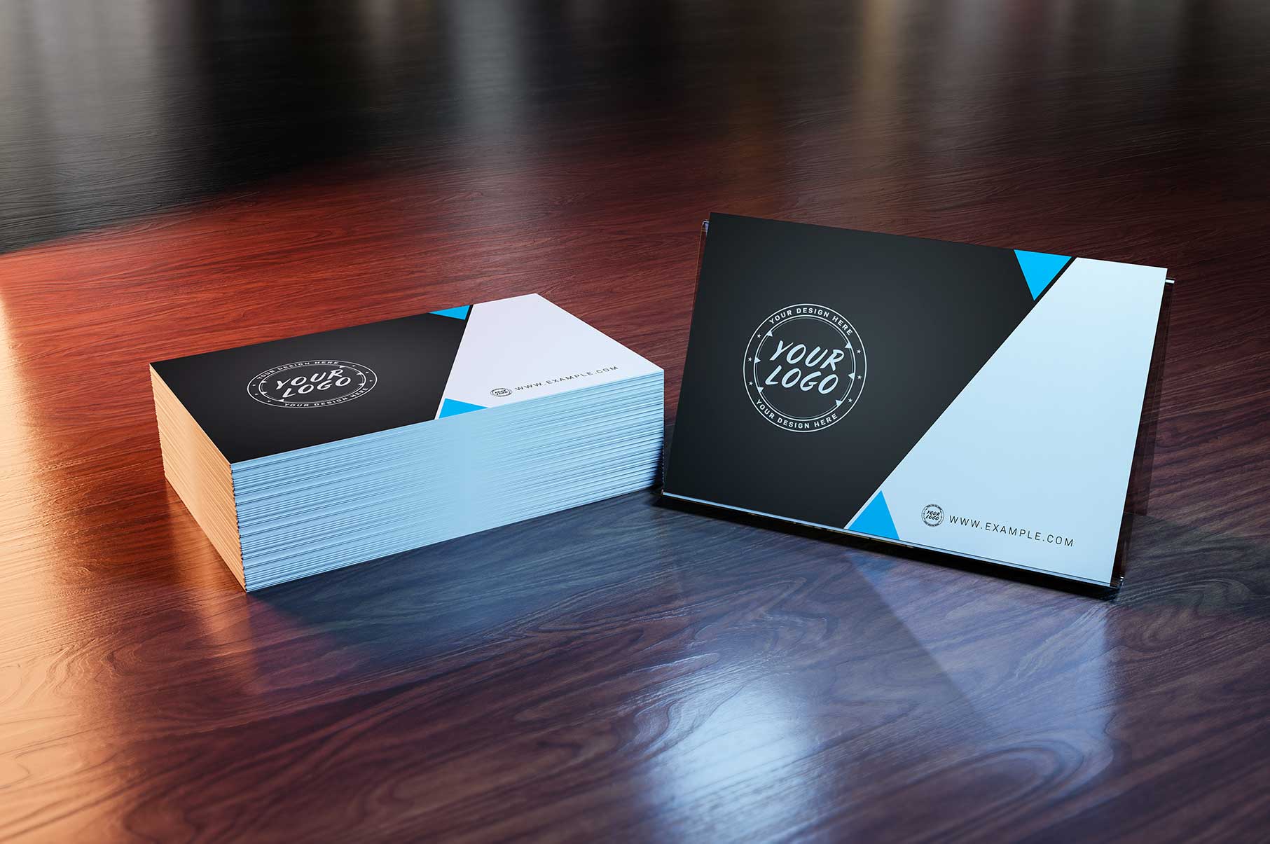 White-business-card-stack-on-wooden-desk White-business-card-stack-on-wooden-desk